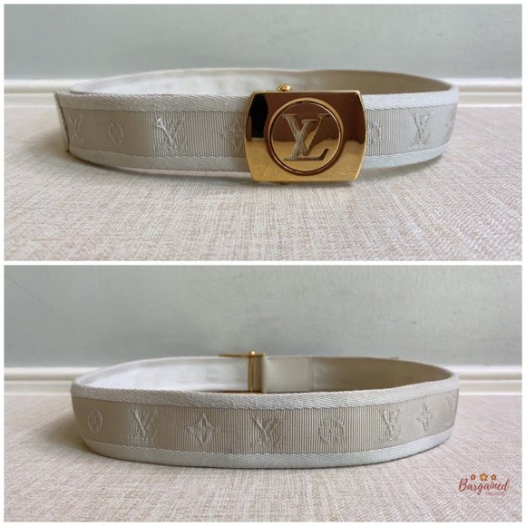 Authentic Louis Vuitton Off White Monogram Canvas Ceinture Fortune Belt 80/32 - Picture 5 of 12